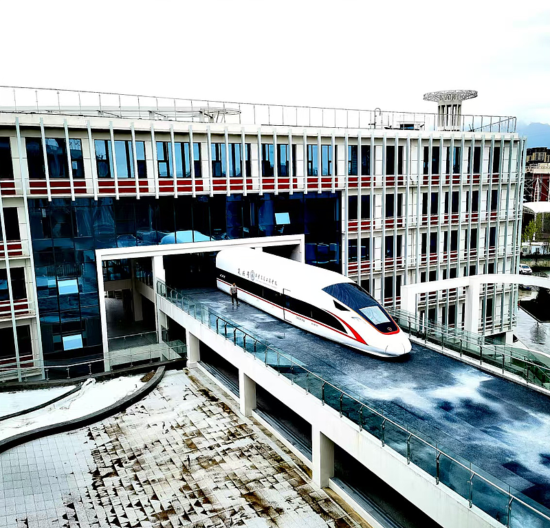 “高铁” 上楼！两辆仿真模型车入驻我校智慧交通大楼